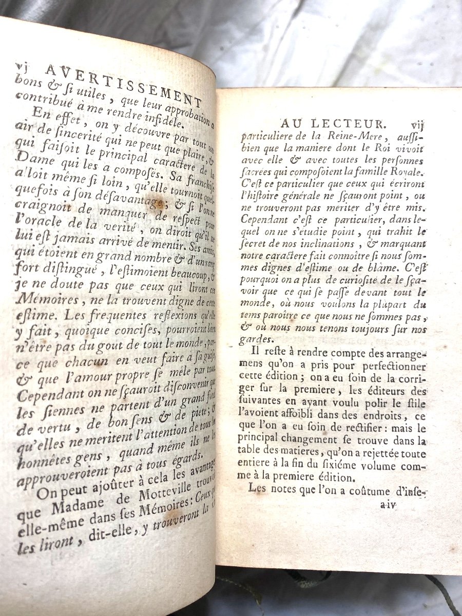 Complete: 6 Vol. In 12, Amsterdam 1750: "memoirs To Serve The History Of Anne Of Austria"-photo-5