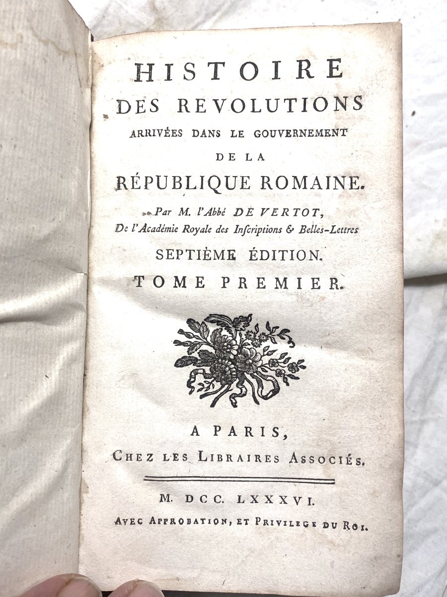 A Volume Of The History Of Revolutions... From The Roman Republic To Arms", By Ab. Vertot-photo-3