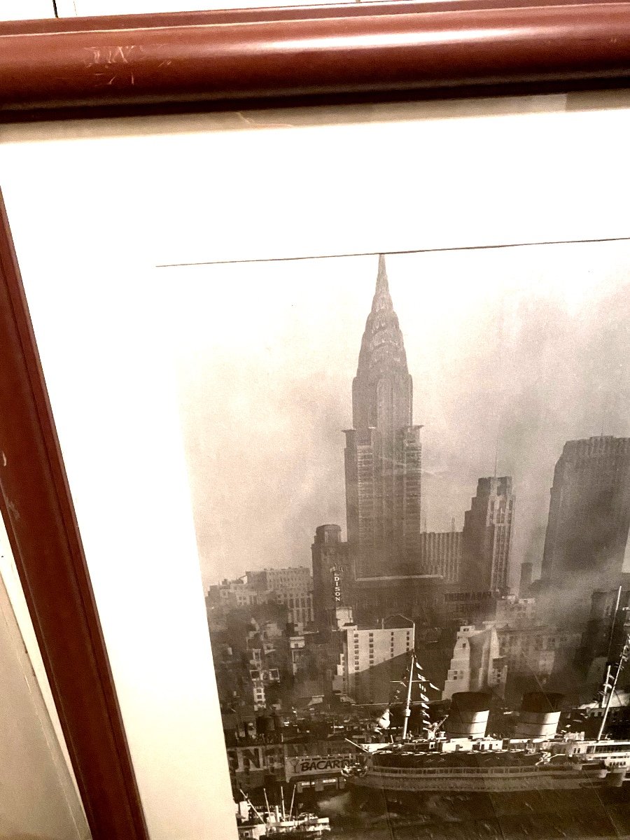 Grand Tirage Photo Agrandi Du Quenn Elisabeth Dans Le Port De New-York , Par Andréas Feininger -photo-5