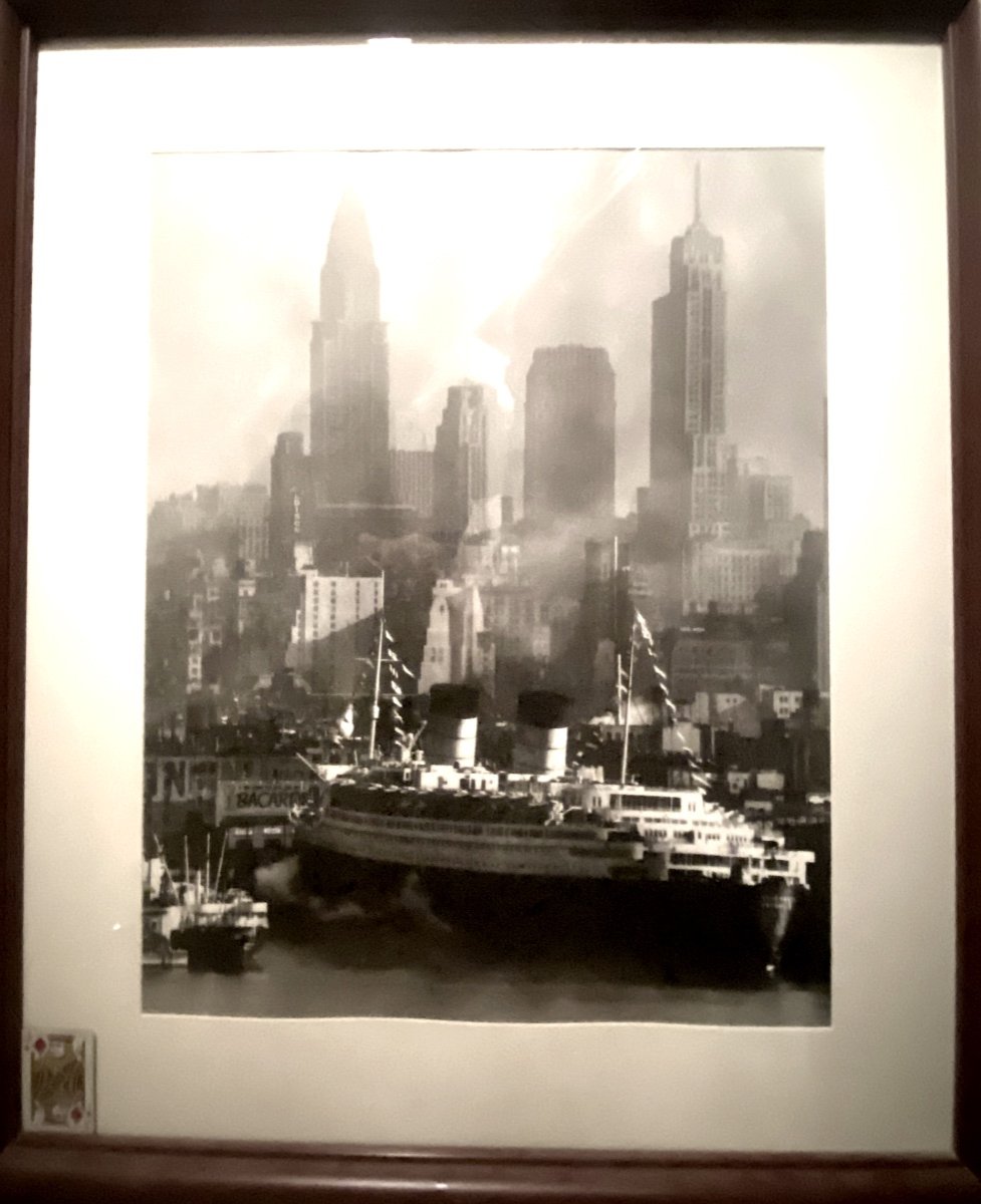 Grand Tirage Photo Agrandi Du Quenn Elisabeth Dans Le Port De New-York , Par Andréas Feininger -photo-7