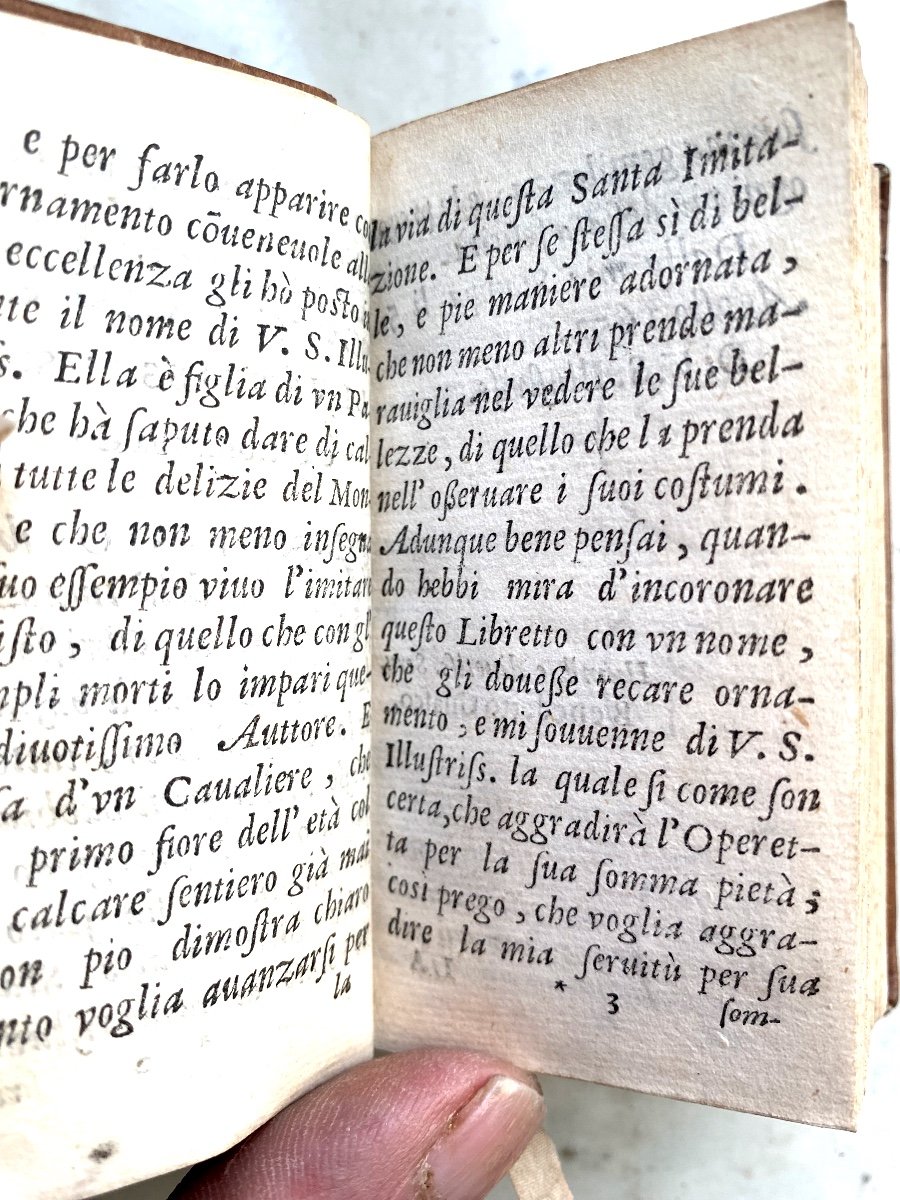 Book 17th Miniature: "de l'Imitatione Di Christo " Libri Quatteo De Kempis". In Génova .1652-photo-2