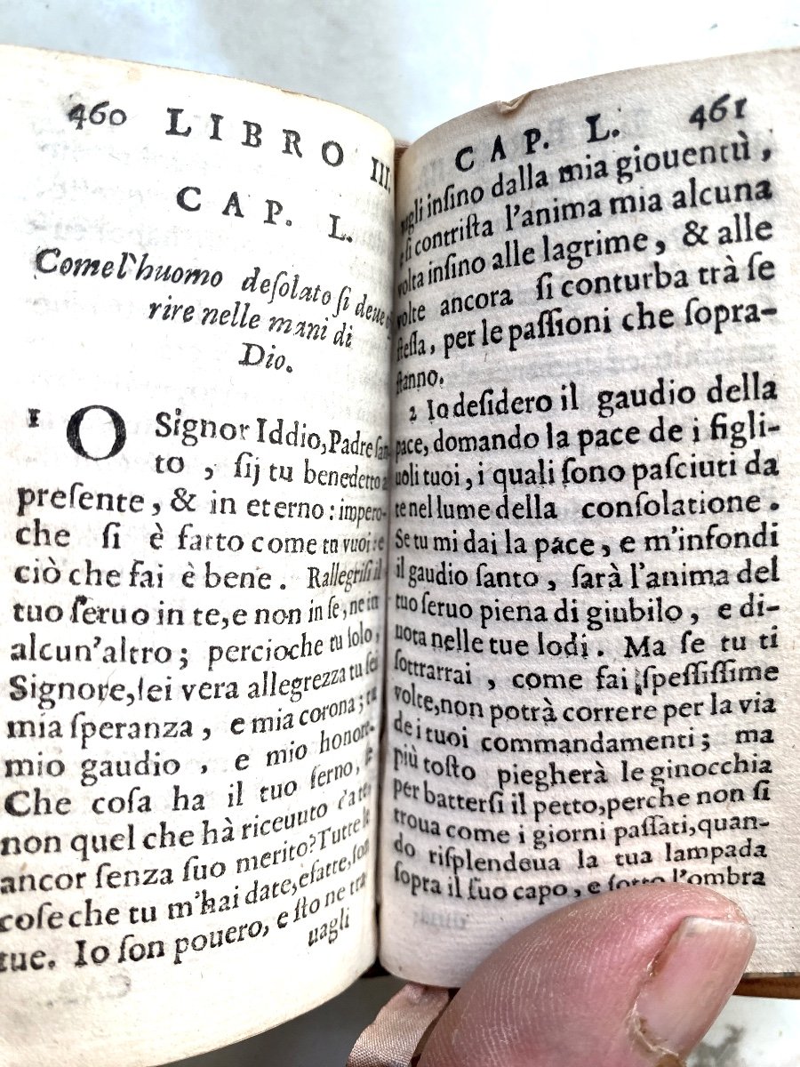 Livre 17 ème Miniature: "de l'Imitatione Di Christo " Libri Quatteo De Kempis". In Génova .1652-photo-4