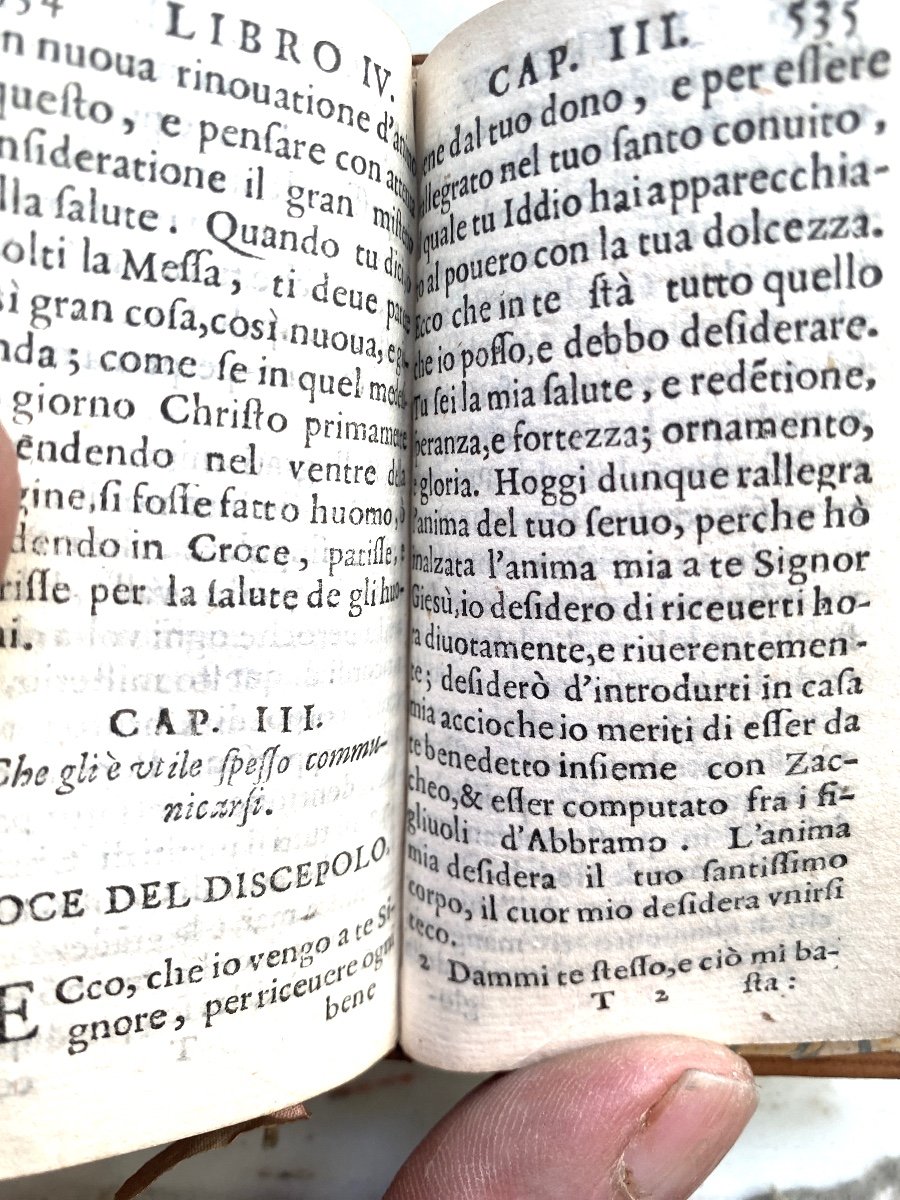 Livre 17 ème Miniature: "de l'Imitatione Di Christo " Libri Quatteo De Kempis". In Génova .1652-photo-5