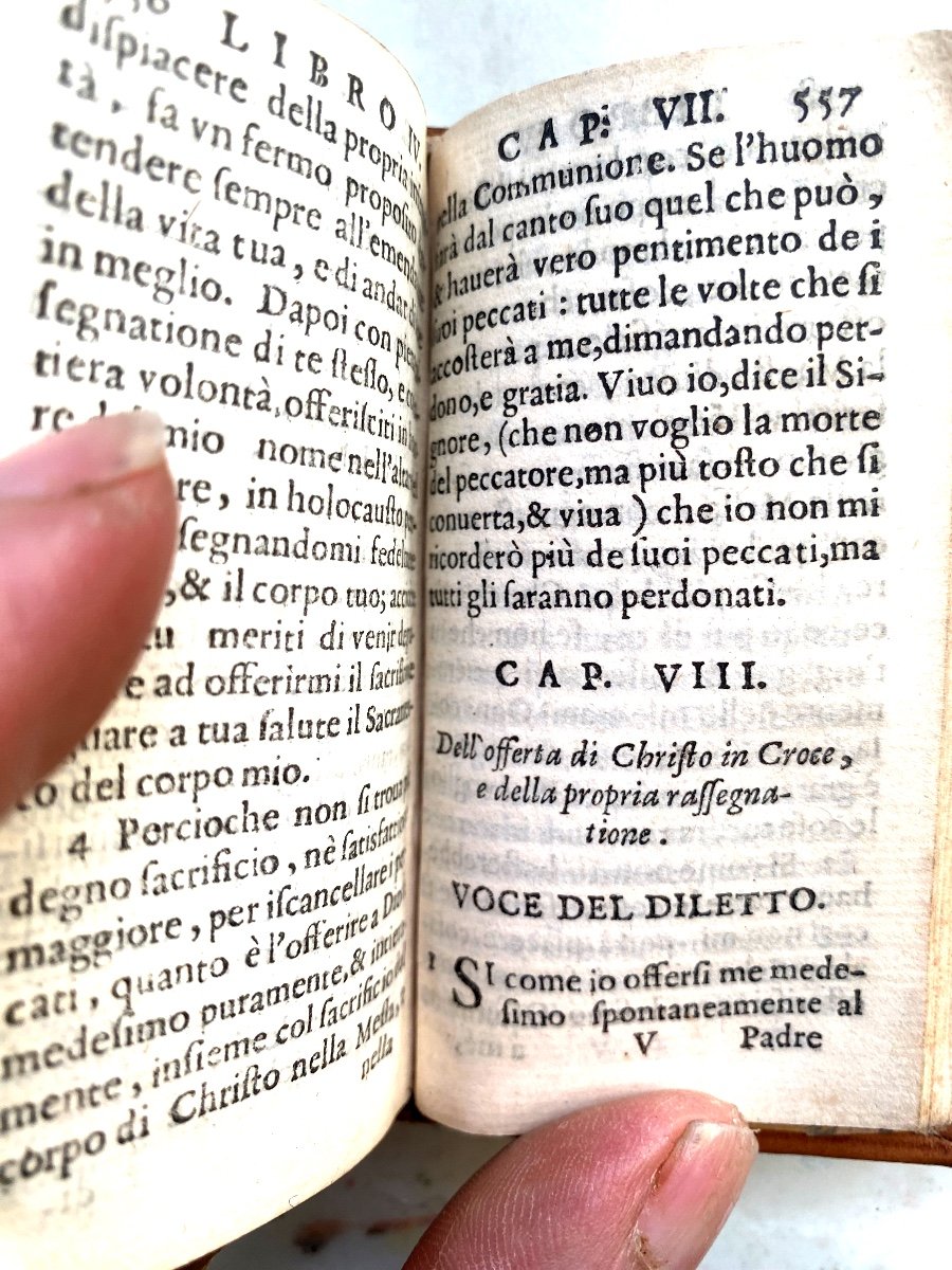 Livre 17 ème Miniature: "de l'Imitatione Di Christo " Libri Quatteo De Kempis". In Génova .1652-photo-6