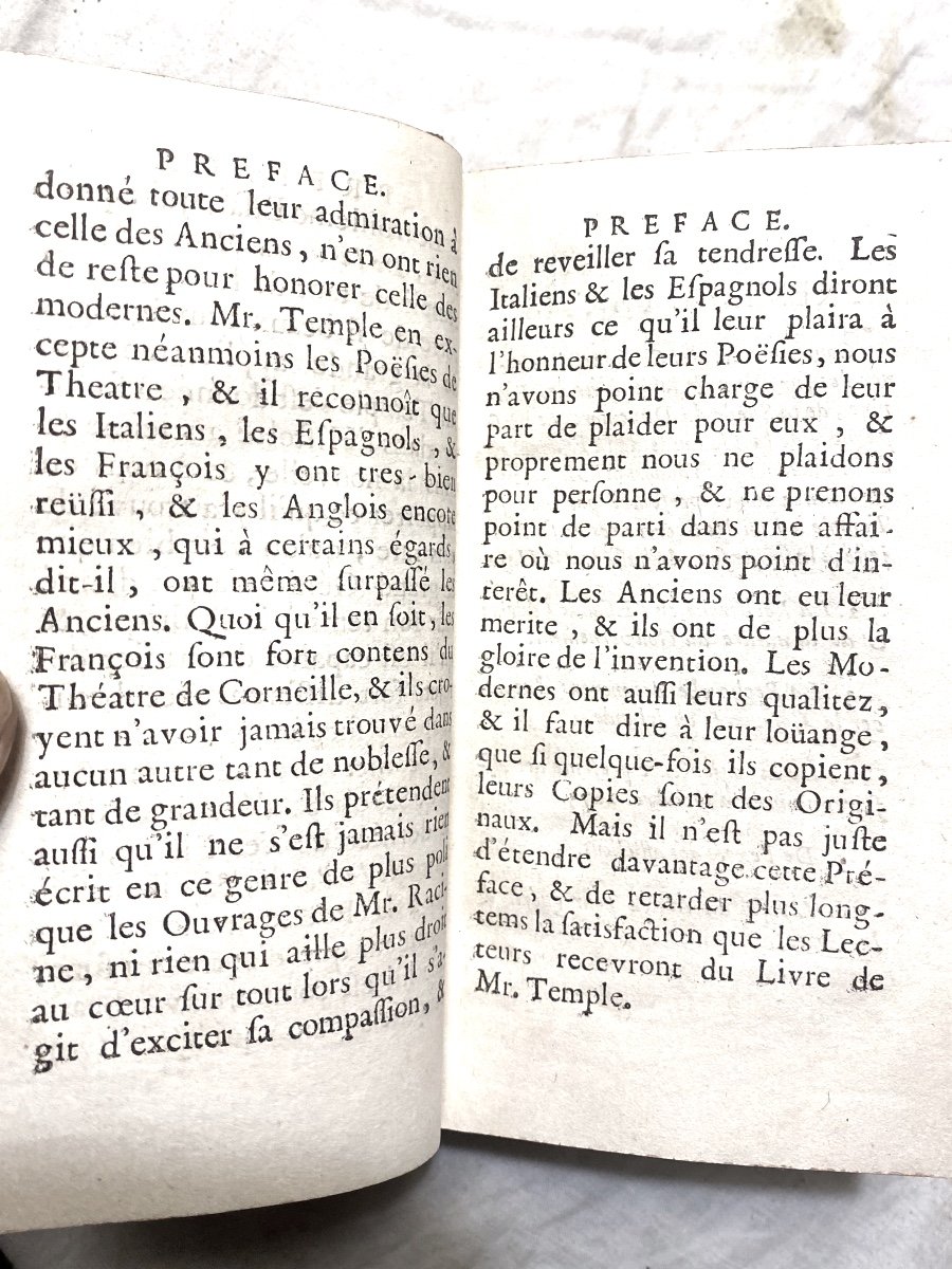 Large 17th Century Volume, In 12 A Utreh 1693; "the Mixed Works Of Monsieur Le Chevaliertemple"-photo-5