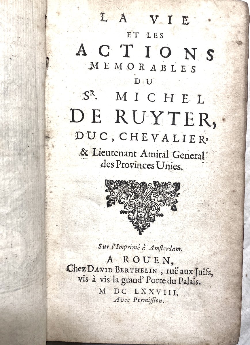 The Life And Memorable Actions Of Mr. Michel De Ruyer, Duke, Knight Rouen 1678. Pr. Unies-photo-3