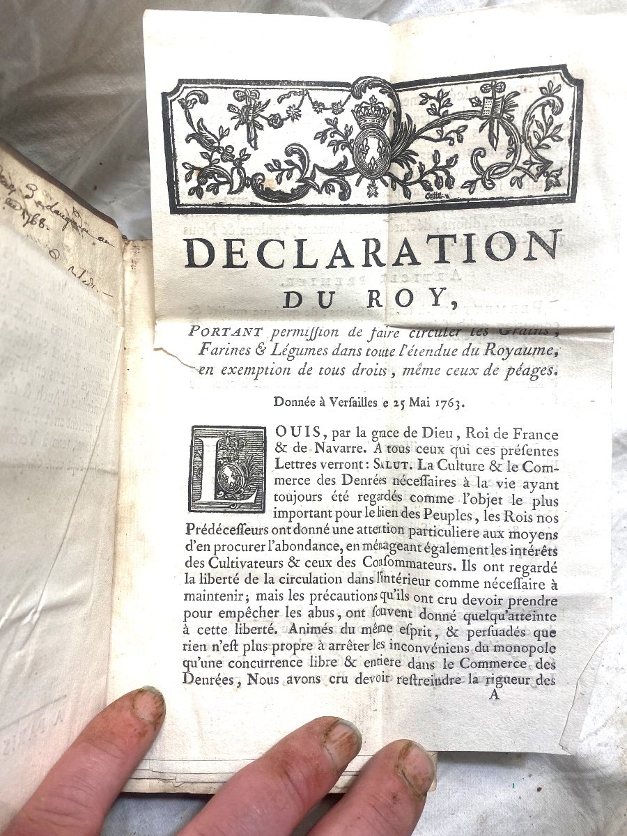 Rare Ensemble De Nombreuses Pièces Réunies En Un Vol.in8 ,sur Le Commerce Du Blé De 1754 à 1769-photo-4