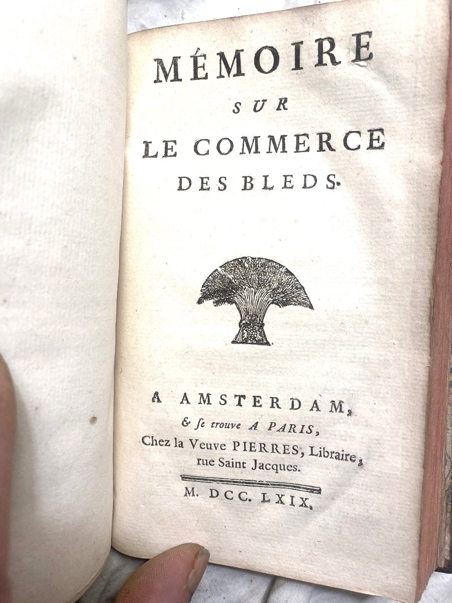 Rare Ensemble De Nombreuses Pièces Réunies En Un Vol.in8 ,sur Le Commerce Du Blé De 1754 à 1769-photo-5