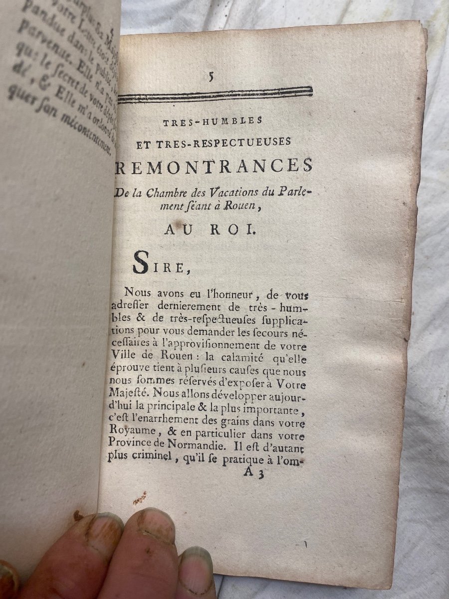 Rare Ensemble De Nombreuses Pièces Réunies En Un Vol.in8 ,sur Le Commerce Du Blé De 1754 à 1769-photo-8