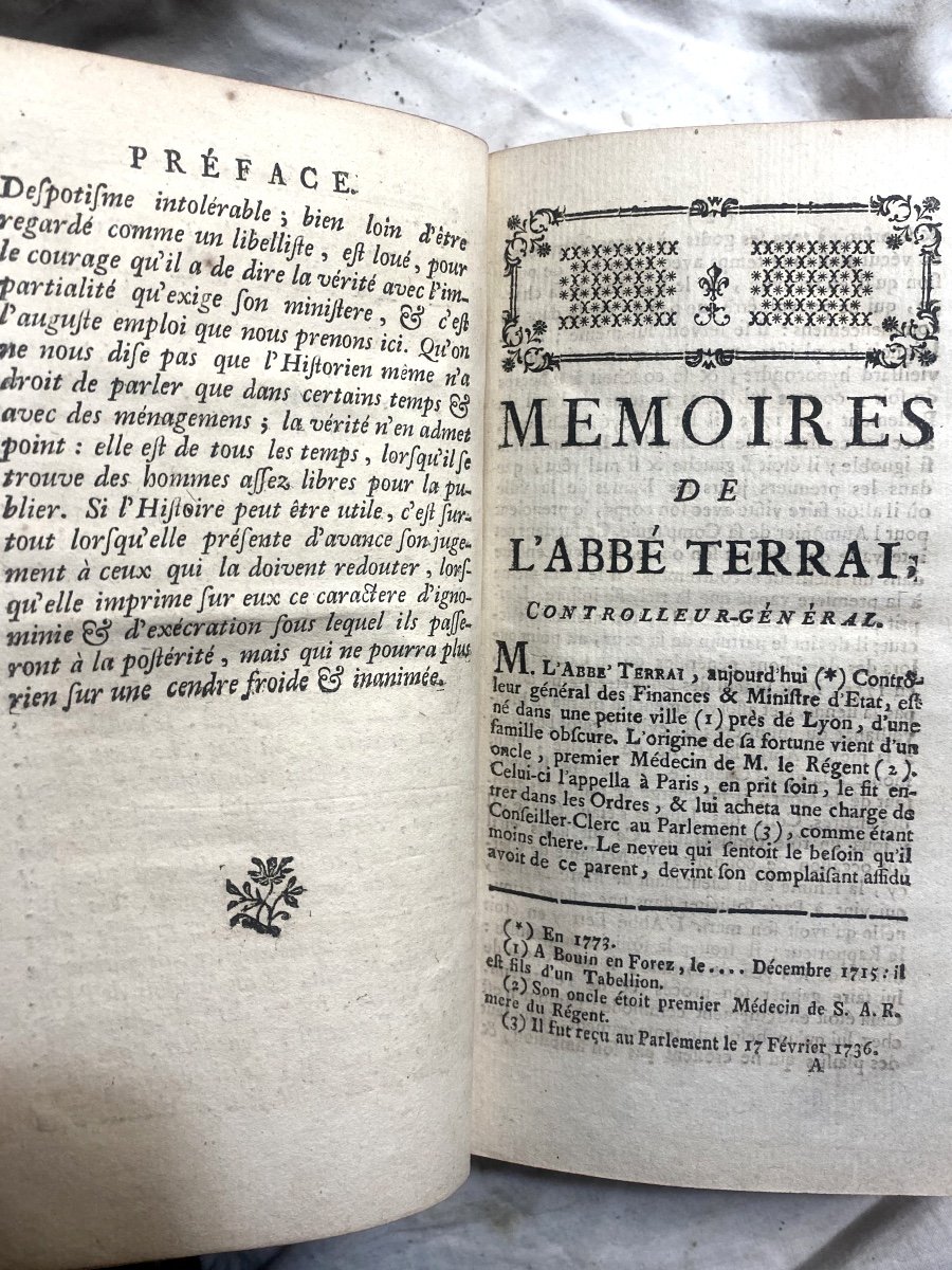 In Mint Condition Rare "memoirs Of Abbé Terray" Controôler-general Of Finances London 1776-photo-3