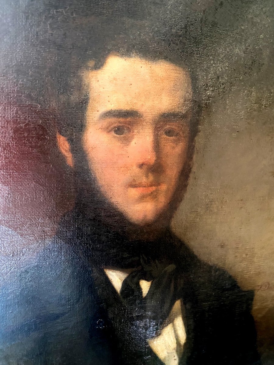 Beautiful Portrait Of A Young Man Louis Philippe. Oil/canvas Framed Signed V A.. Dartiguenave 1849-photo-2