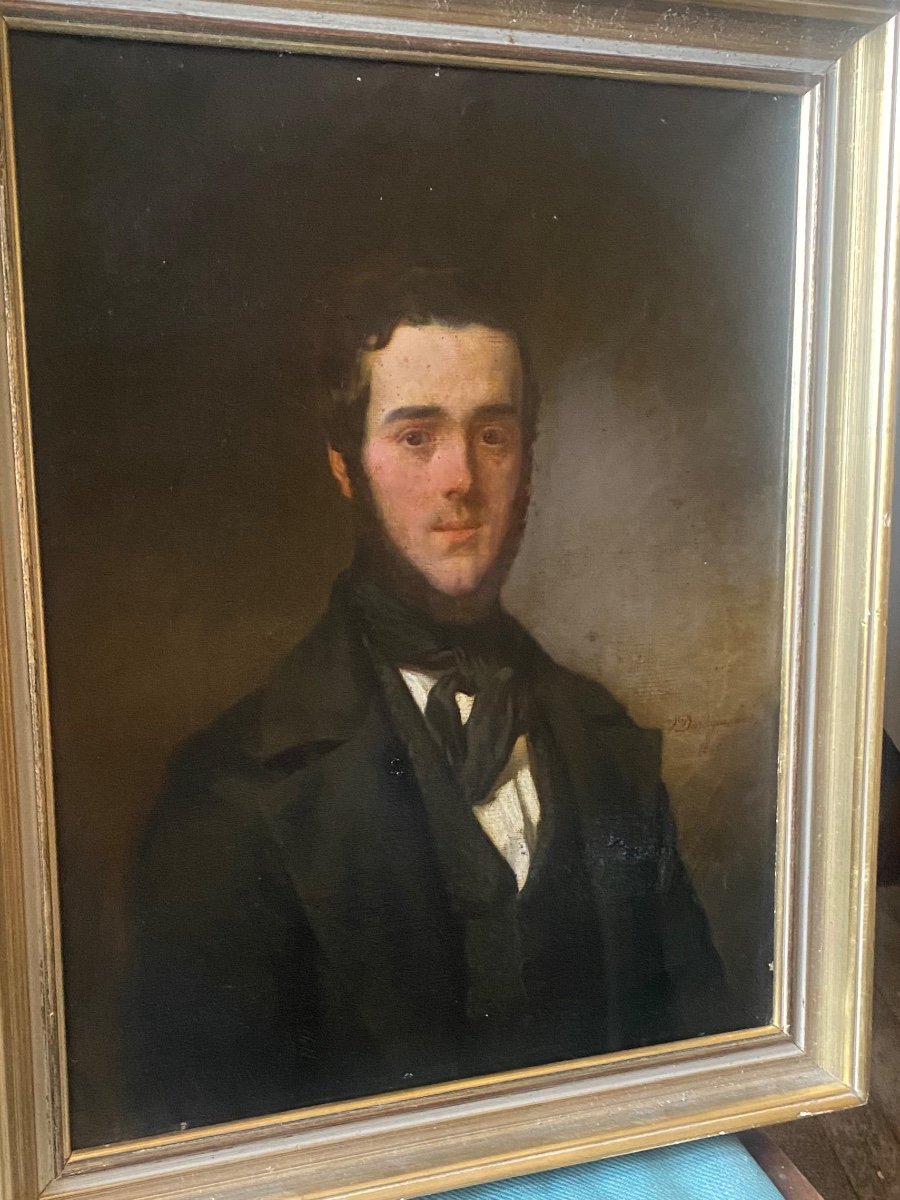 Beautiful Portrait Of A Young Man Louis Philippe. Oil/canvas Framed Signed V A.. Dartiguenave 1849-photo-2