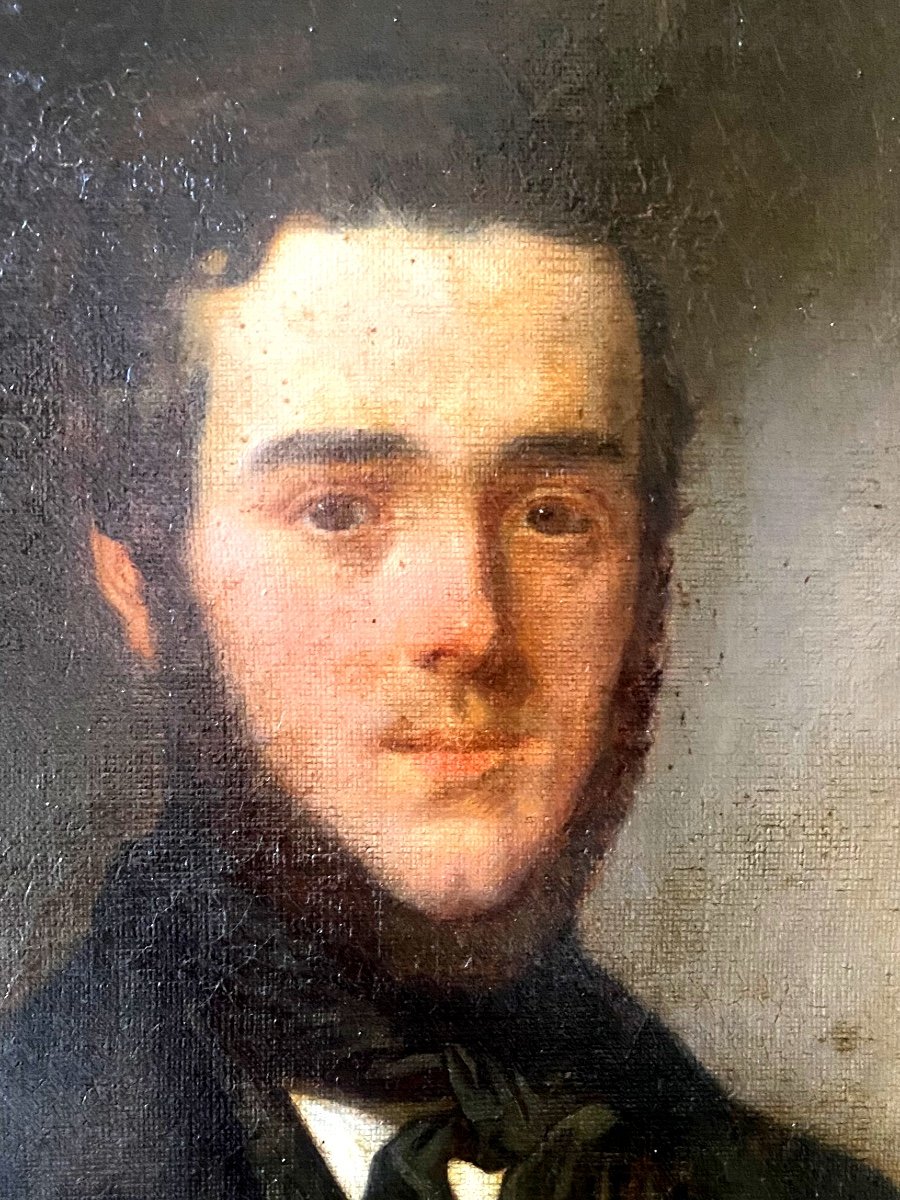 Beautiful Portrait Of A Young Man Louis Philippe. Oil/canvas Framed Signed V A.. Dartiguenave 1849-photo-5