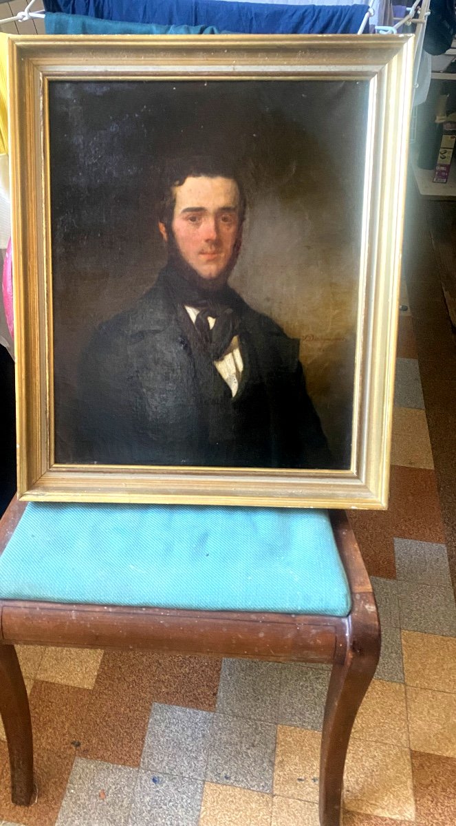 Beautiful Portrait Of A Young Man Louis Philippe. Oil/canvas Framed Signed V A.. Dartiguenave 1849-photo-7