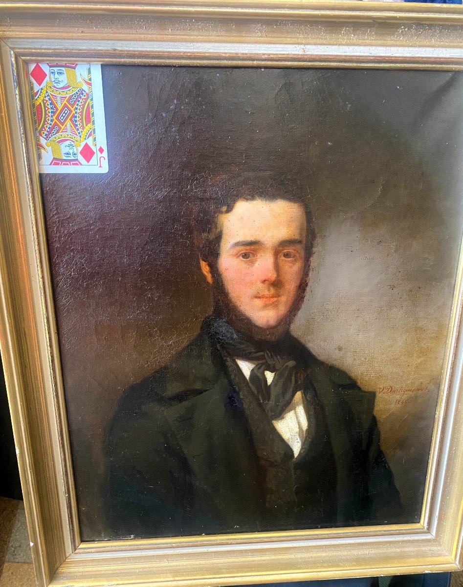 Beautiful Portrait Of A Young Man Louis Philippe. Oil/canvas Framed Signed V A.. Dartiguenave 1849-photo-8