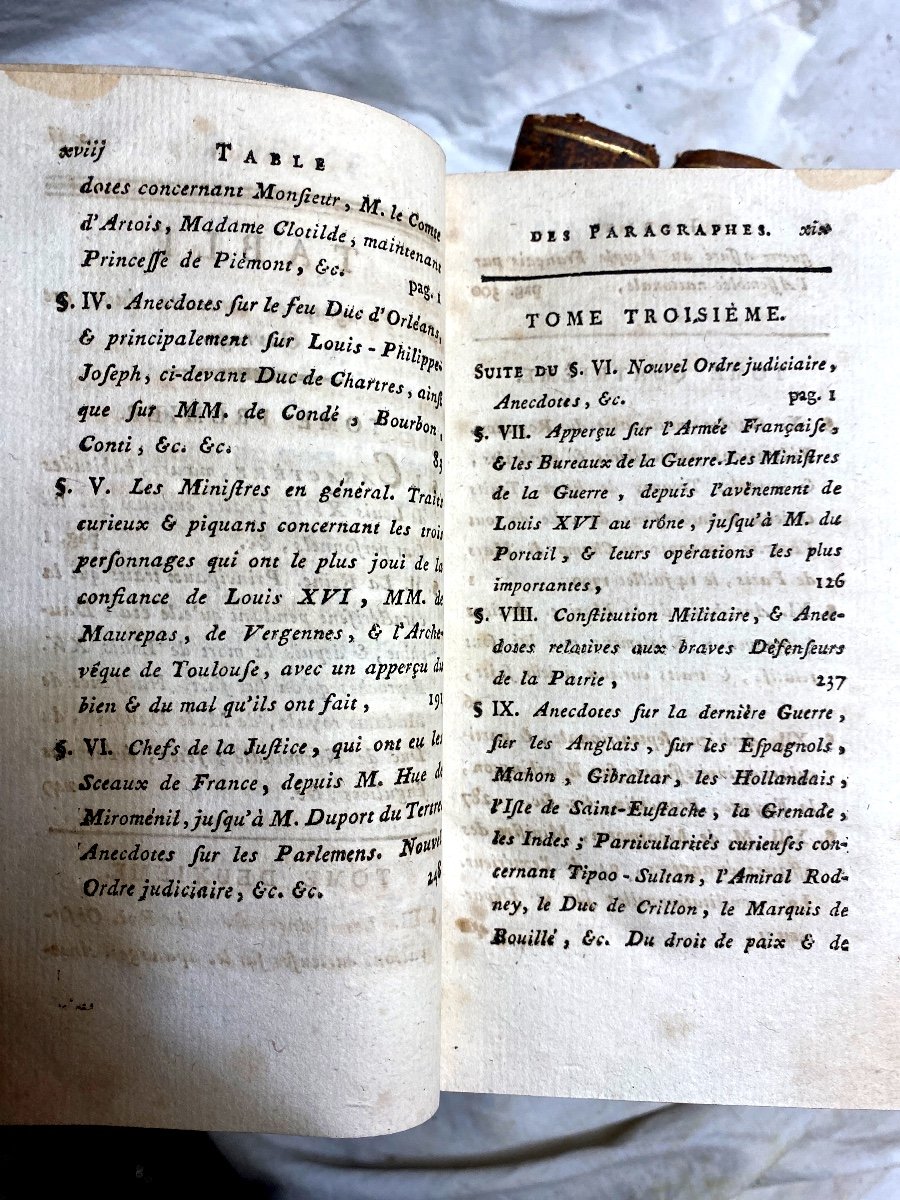 Anecdotes From The Reign Of Louis XVI" In 6 Volumes. In 12. In Paris 1791, Precious Late 18th-photo-7