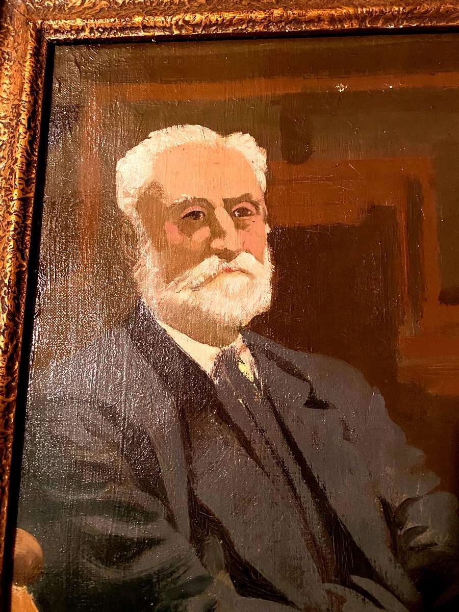 Portrait Of Miguel De Unamuno, Famous Writer, By Roudybush, Salon Des Indépendants, 1989-photo-3