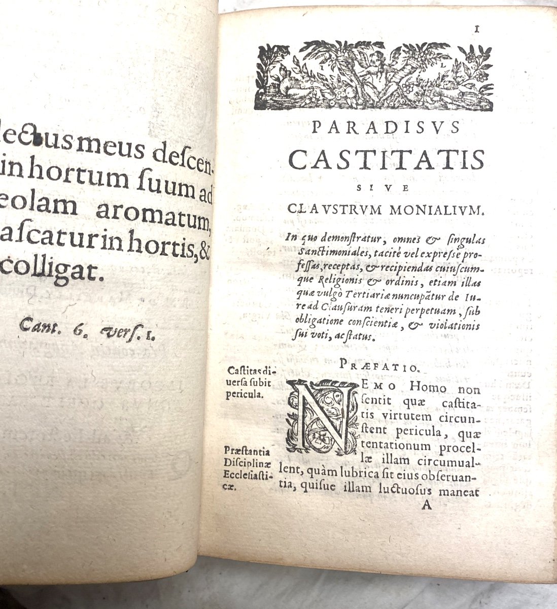 Strong Volume With Moroccan Arms: "paradisus Castitatis Seu Claustrum Monialium" Parisiis 1624 -photo-7