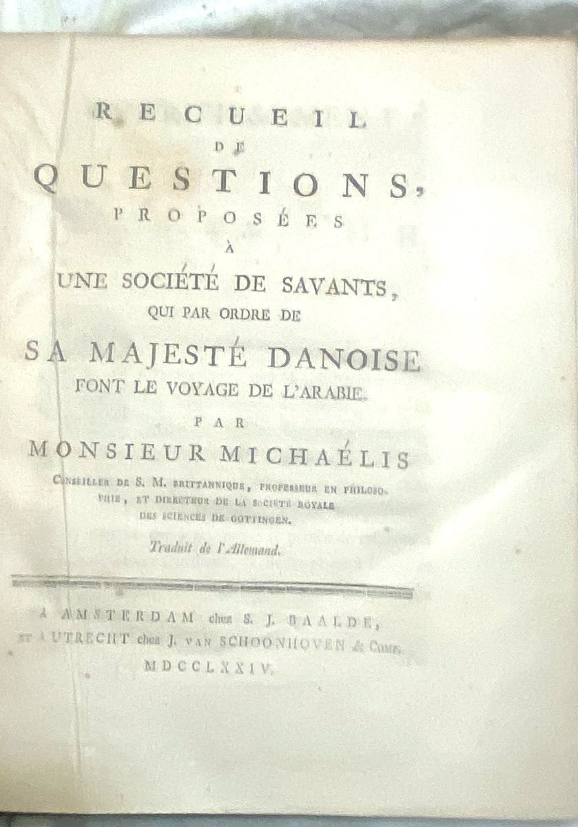 Fascination Of The Middle East From 1774 "questions On A Trip To Arabia By Mr. Michaélis" 1 Vol.-photo-3