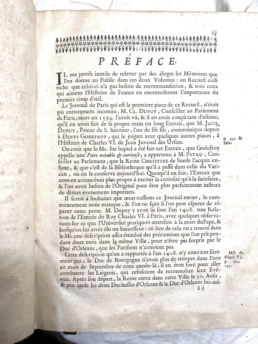 Memoirs To Serve The History Of France And Burgundy Containing A Journal Of Paris 1729.-photo-1