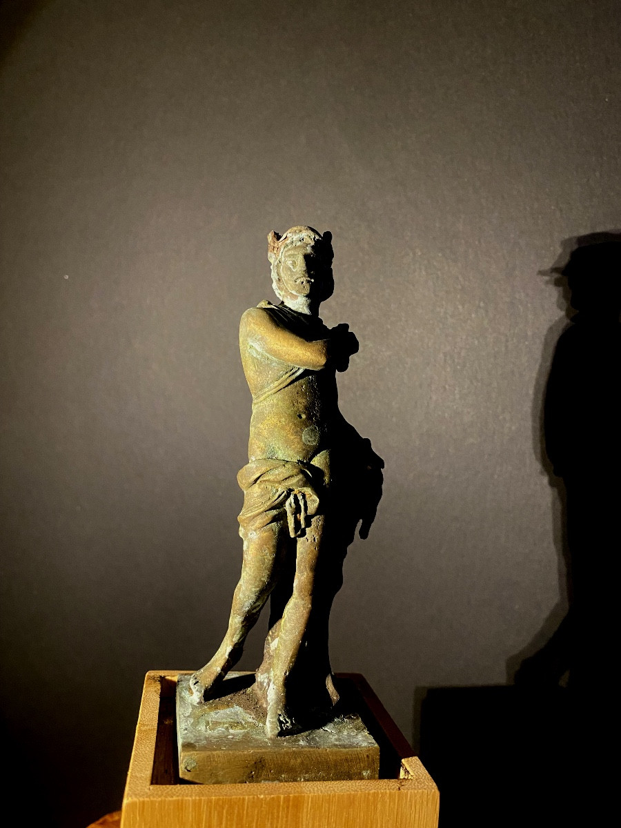 Standing Statue Of Mercury In Bronze, 19th Century Patina. Souvenir Of The Grand Tour-photo-3