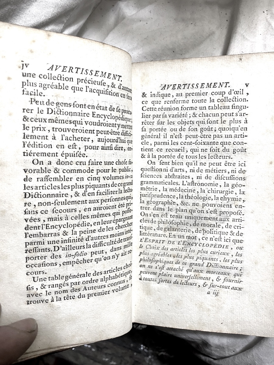  Série: "l'esprit De l'Encyclopédie ", Ou Choix Des Articles ,  5 Volumes In 12 . A Genève 1771-photo-2