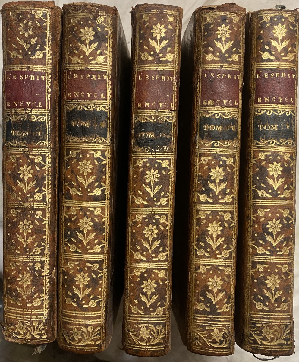  Series: "the Spirit Of The Encyclopedia", Or Selection Of Articles, 5 Volumes In 12. Geneva 1771