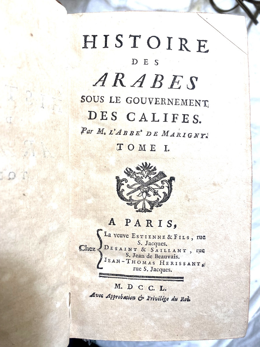 4 Beaux Volumes In 12 " Histoire Des Arabes Sous Le Gouvernement Des Califes" , Abbé De Marigny-photo-3