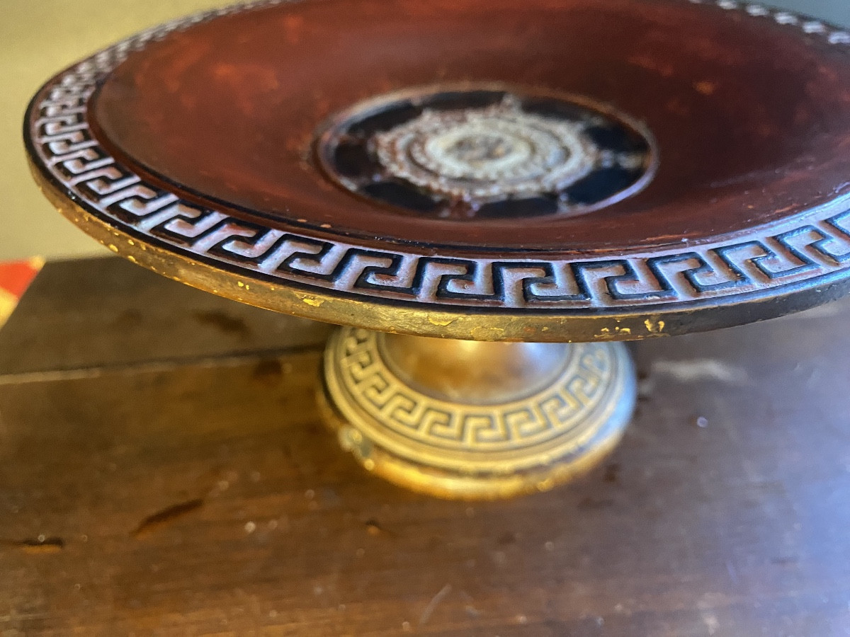 Pair Of 19th Century English Terracotta Piedouche Bowls In Imitation Of Ancient Greek Style-photo-4