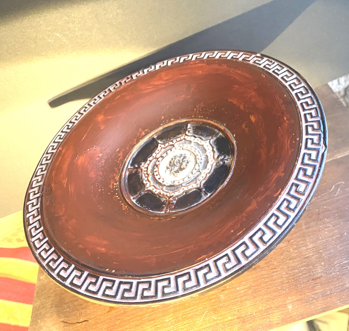 Pair Of 19th Century English Terracotta Piedouche Bowls In Imitation Of Ancient Greek Style-photo-5