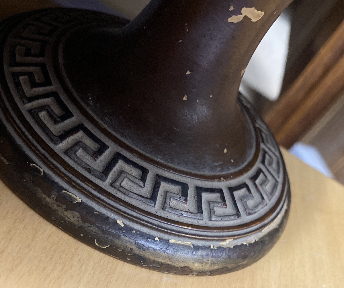 Pair Of 19th Century English Terracotta Piedouche Bowls In Imitation Of Ancient Greek Style-photo-8