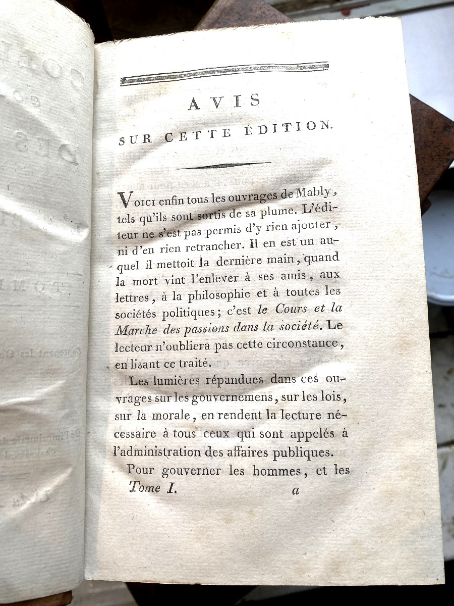   Collection Complète Des Oeuvres De l'Abbé De Mably 14 Vol. In 8 An III De La République  1794-photo-2