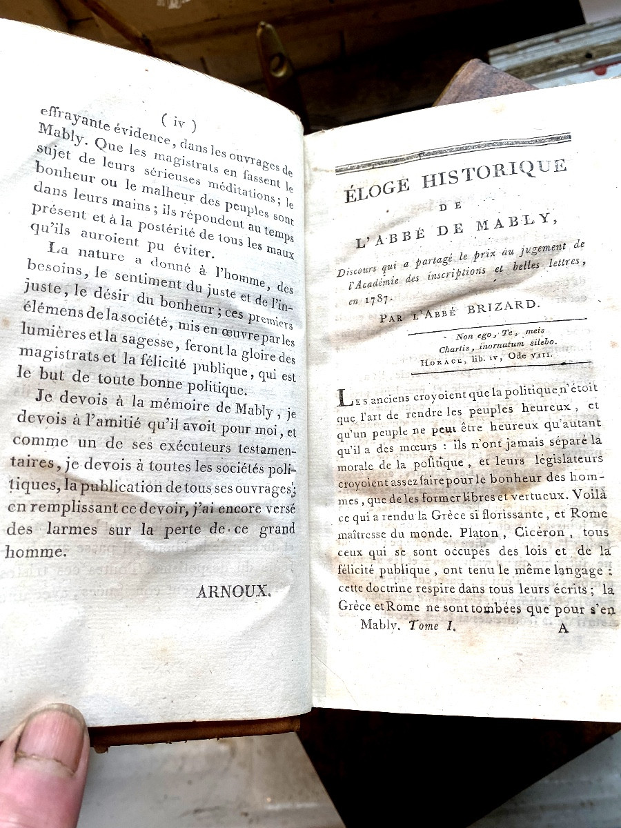   Collection Complète Des Oeuvres De l'Abbé De Mably 14 Vol. In 8 An III De La République  1794-photo-4