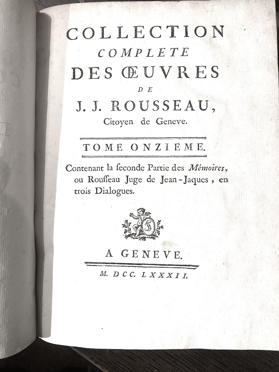  Rare Mint Condition Of 11 Volumes In 4 In Blond Calf Works Of Jj. Rousseau. Geneva 1773, Ill.-photo-6