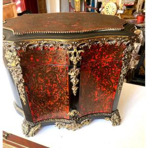 Rare And Beautiful Salon Liqueur Cabaret In Very Ornate Red Tortoise Shell Marquetry