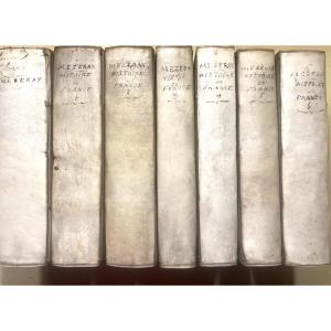 Rare Série De 7volumes In 12  Vélin à Rabats d'époque 1688/92  De l'Histoire De France, Mézeray