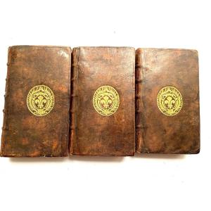 3 Volumes In 12 With The Coat Of Arms Of Fleur De Lys Crowned "history Of The Roman Revolutions 18th