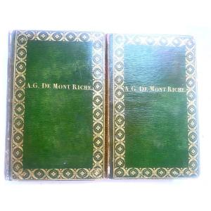  2 Superb Books In Green Morocco In 16 Format From The First Empire Period "ag De Mont Riche"