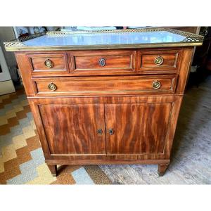 Silver Cabinet Dining Room Trolley In Solid Mahogany With Marble Top And Louis XVI Gallery