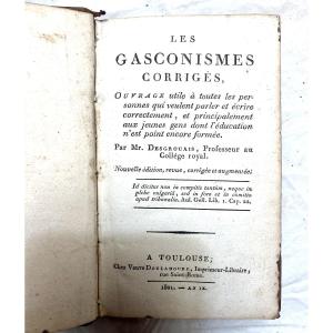 "les Gasconismes Corrigés" Ouvrage Utile à Toutes Personnes Qui Veulent Parler Et écrire Corrt.