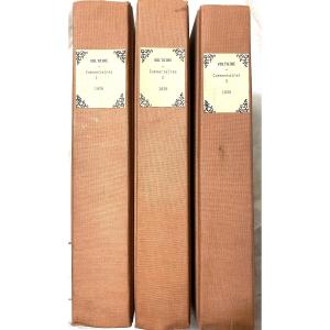 3 Large Volumes In 8 Cloth Of "commentaries On The Works Of Voltaire". Paris Delangle 1826 