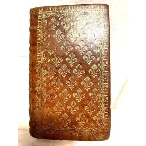 Rare And Beautiful 17th Century Binding In Orange Moroccan With Fleur-de-lys: "virgilii Opéra 1677