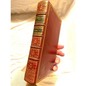 Rare Secret Box In 8 Full Red Morocco Gilded Irons Spine With Ribs, Framing Fillets 18th