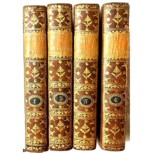 4 Beaux Volumes In 12 Pleine Peau:  "Louis XIV Sa Cour Et Le Régent" Paris 1793 , Par Anquetil.