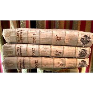 3 Volumes XVIIth In Folio In White Vellum With Arms "works Of Antoine d'Espeisses" In Lyon 1660