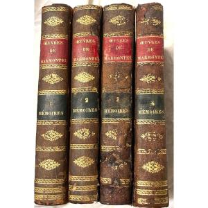 Complètes Mémoires Des Oeuvres Posthumes De Marmontel En Quatre Volumes In 12 . A Paris An XIII