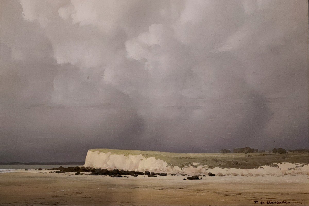 Pierre De Clausade - Hst Cliff And Sea At Low Tide In Finistère