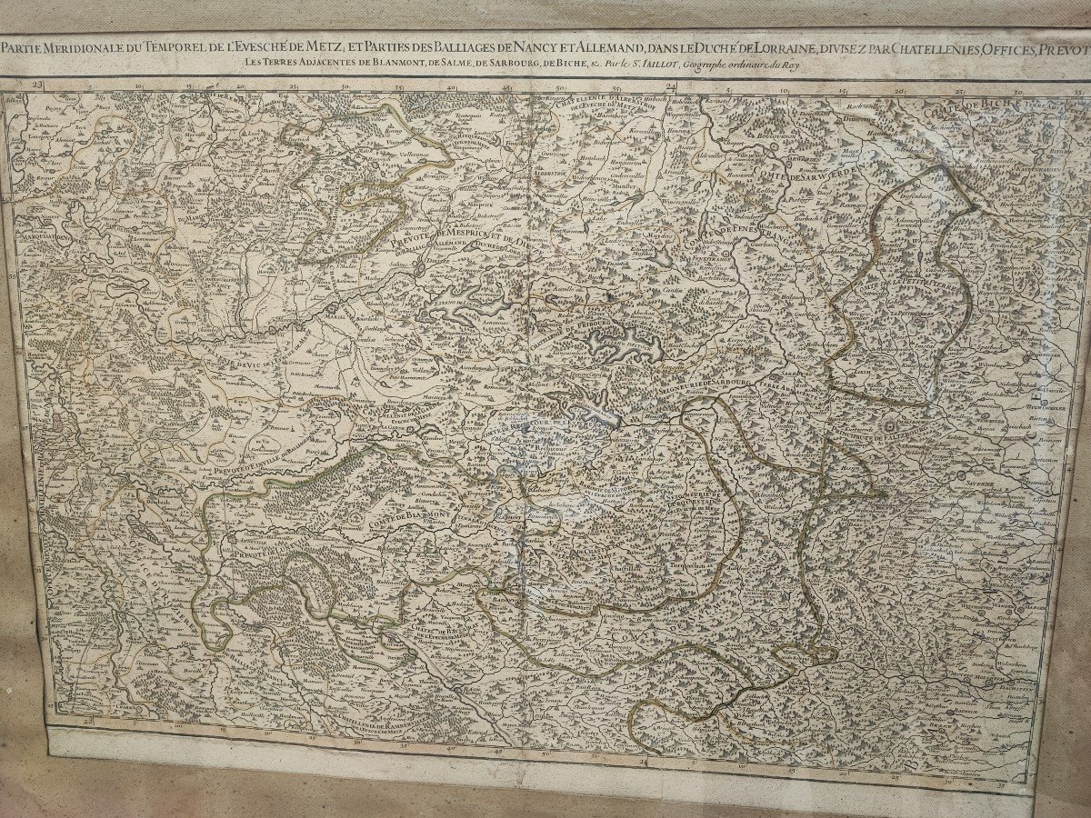 Map From 1699 - Southern Part Of The Temporal Of The Bishopric Of Metz -photo-2