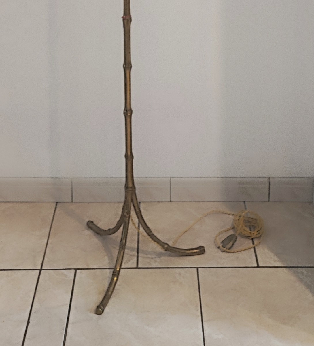 Maison Baguès, Tripod Floor Lamp Imitation Bamboo-photo-1