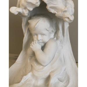 Large White Biscuit Baby Doll Statue From Fortiny